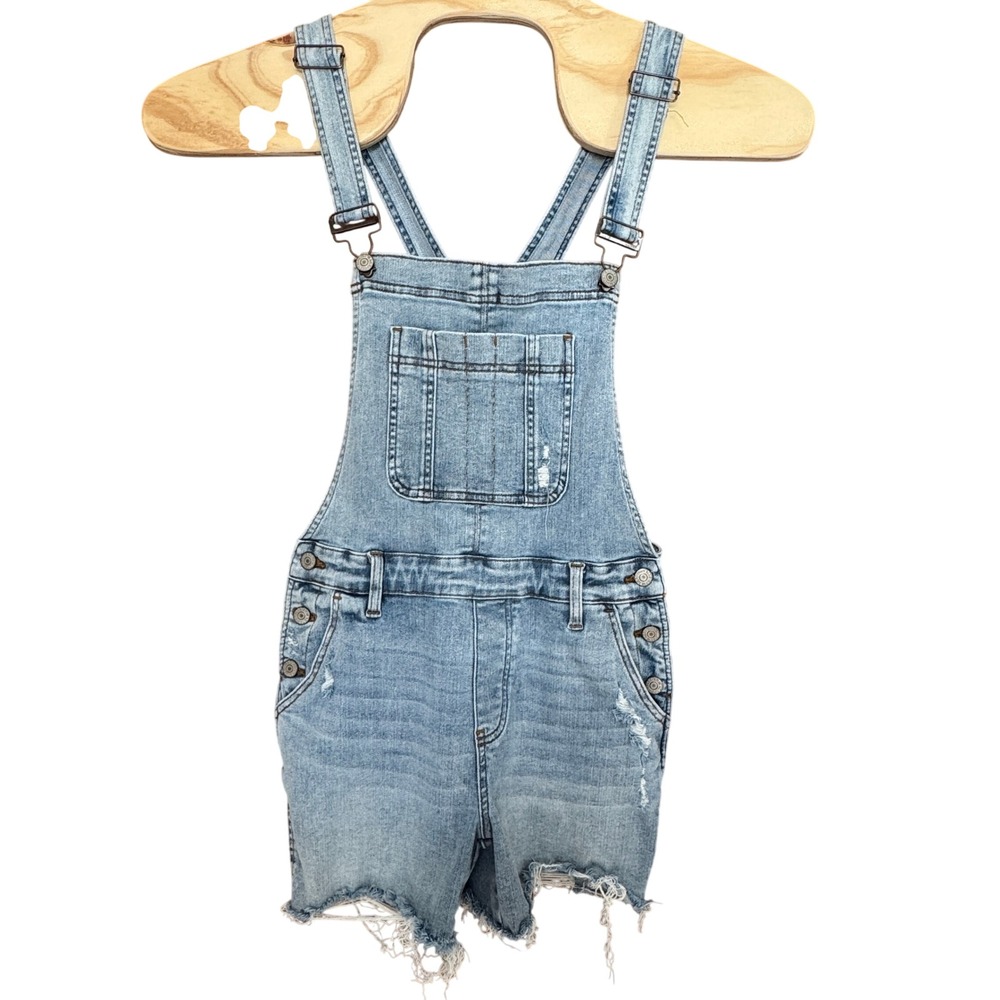 Judy Blue Denim Shortalls Stretch M Overalls Farmcore Festival Western Rustic